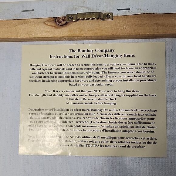 Vtg Bombay Co. Canvas 'Paris' With Fleur De Lis Crackle Aged - Picture 3 of 4